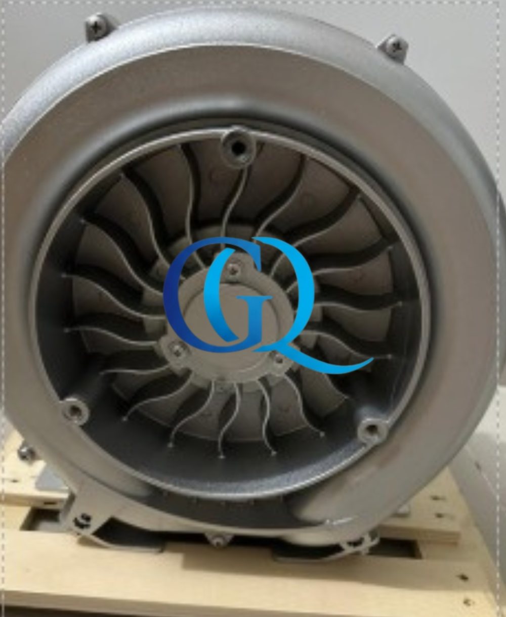Soplador Blower industrial, vista frontal de la turbina