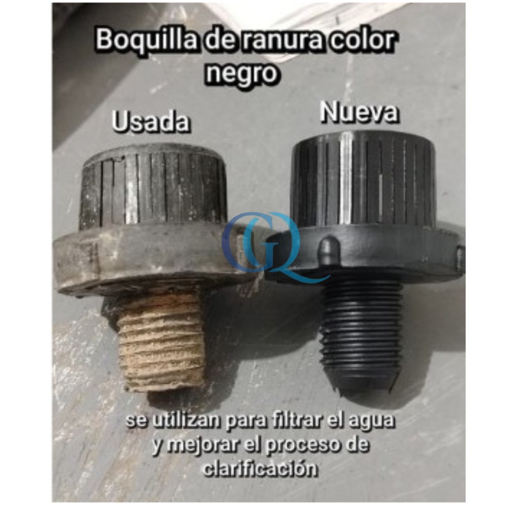 Comparación de boquilla ranurada usada y nueva
